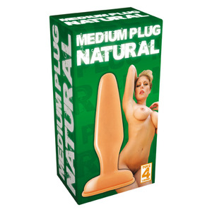 DILDO ANAL MEDIUM PLUG NATURAL, lungime 18.5 cm 