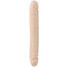 DILDO DUBLU JR. VEINED DOUBLE HEADER 12 BENDER WHITE, lungime 29.46 cm