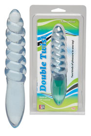 Dildo Double Twist - Clear Blue