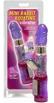 Mini Vibrator Rabbit Rotation cu bile rotative si stimulare clitoridiana, 13,5 cm