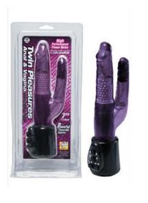 Vibrator cu stimulare vaginala si clitoridiana Twin Pleasure, 17,8 cm